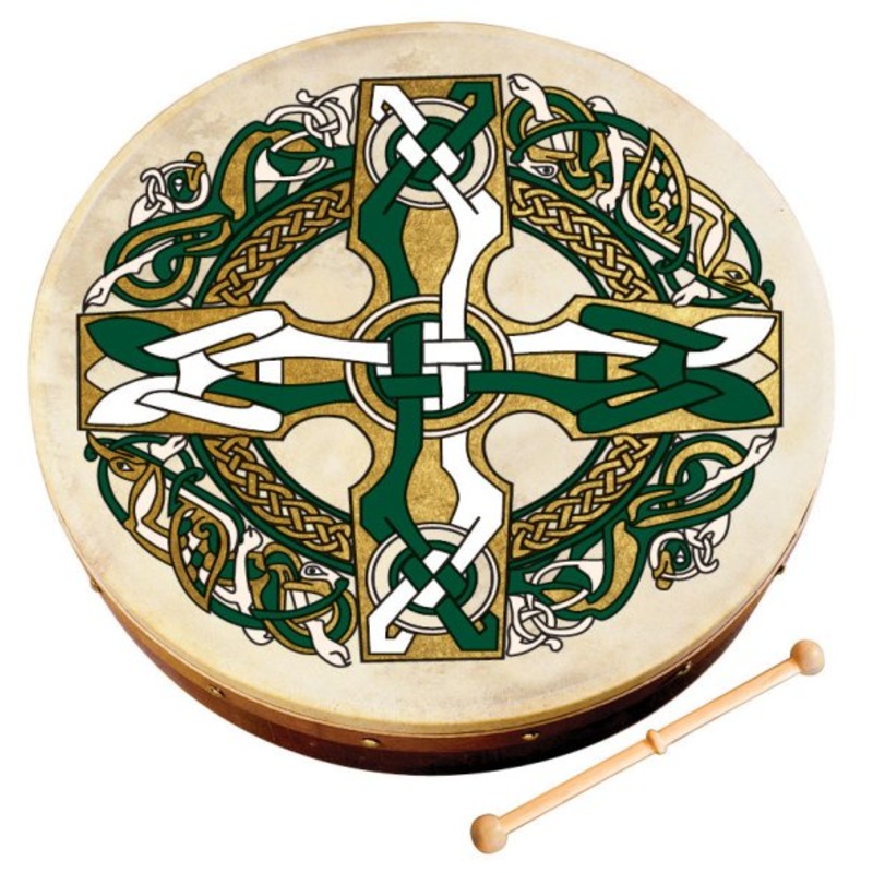 Waltons 10AWAL-1953 Celtic Design Bodhran (Gaelic Cross) – 8″