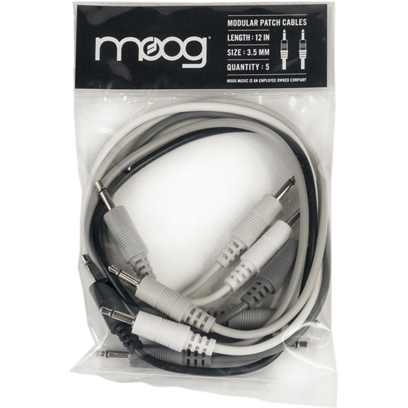 Moog RES-CABLE-SET-3 Patch Cables for Mother-32 Synthesizer (5-Piece Set) – 12″