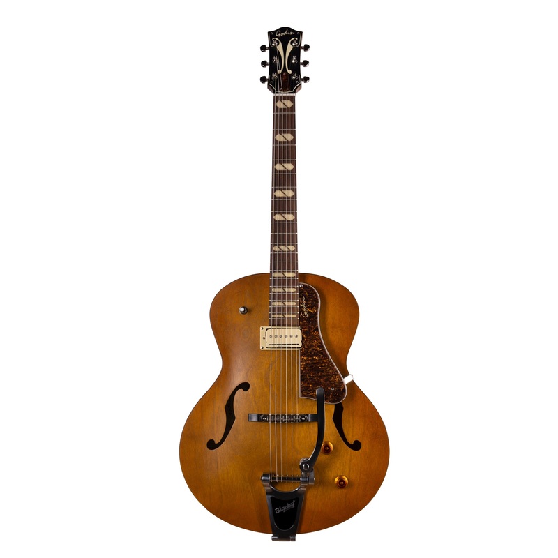 Godin Guitars 5TH AVENUE JUMBO P-RAIL Semi Hollow-Body Electric Guitar (Harvest Gold)