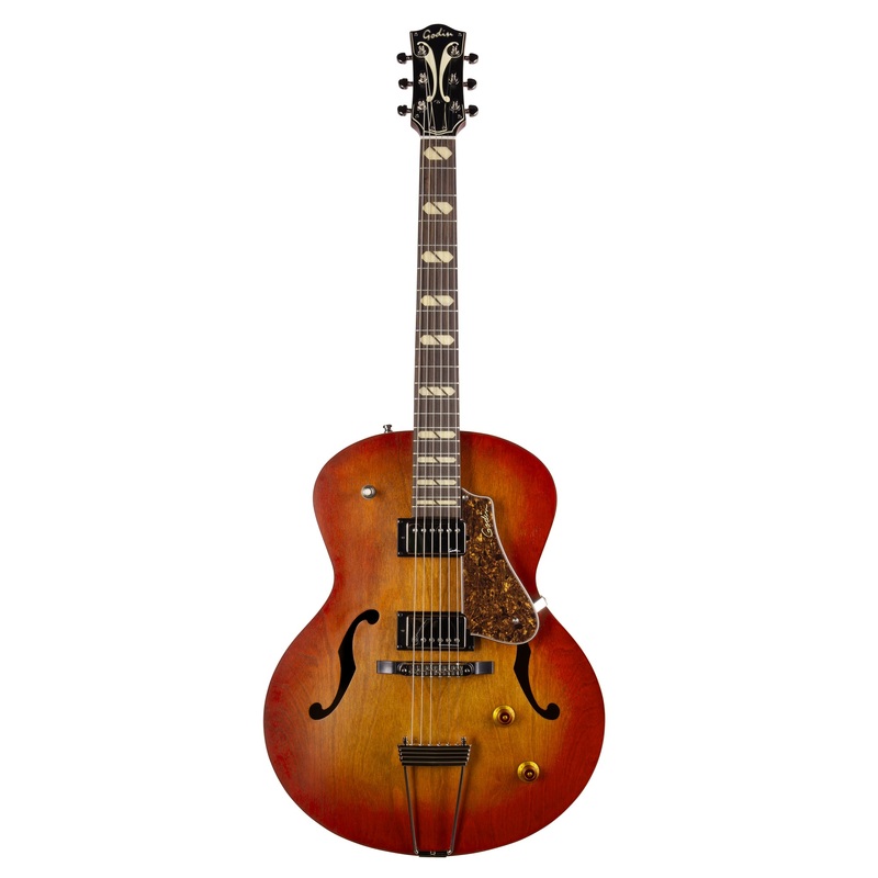 Godin Guitars 5TH AVENUE JUMBO Semi Hollow-Body Electric Guitar (HB Memphis Sun)