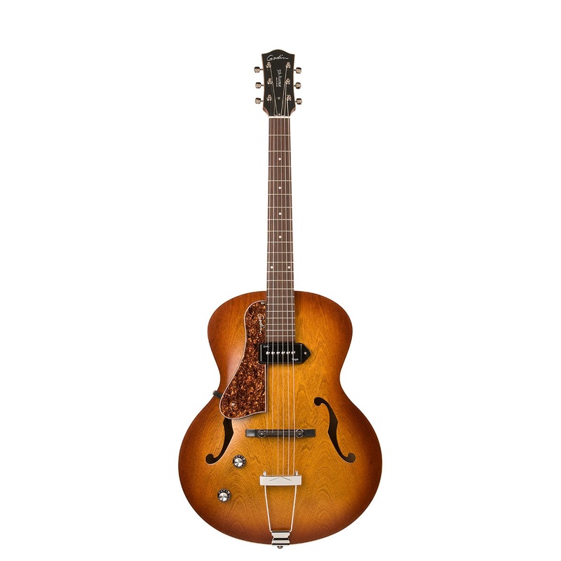 Godin Guitars 5th AVENUE KINGPIN P90 Left-Handed Semi Hollow-Body Electric Guitar (Cognac Burst)