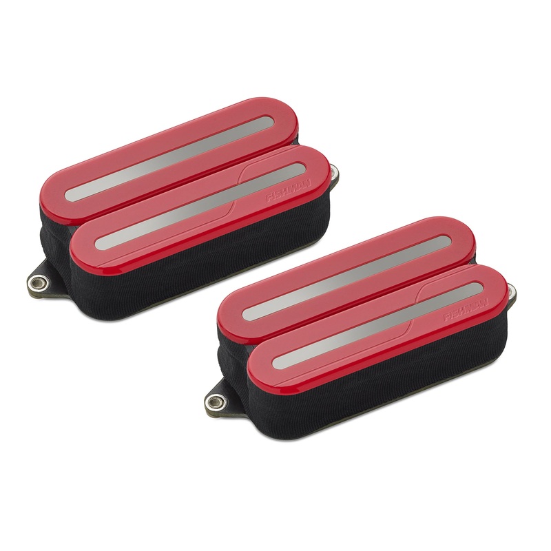 Fishman PRF-MO6-SDB Fluence Open Core Modern Humbucker 6-String, Set, Black Nickel Blades (Red)