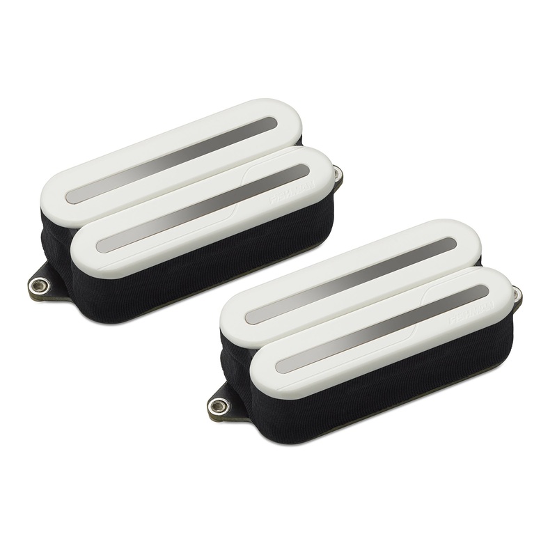 Fishman PRF-MO6-SWB Fluence Open Core Modern Humbucker 6-String, Set, Black Nickel Blades (White)