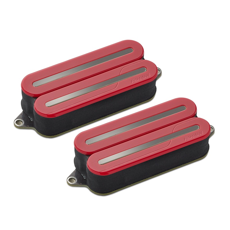 Fishman PRF-MO7-SDB Fluence Open Core Modern Humbucker 7-String, Set, Black Nickel Blades (Red)