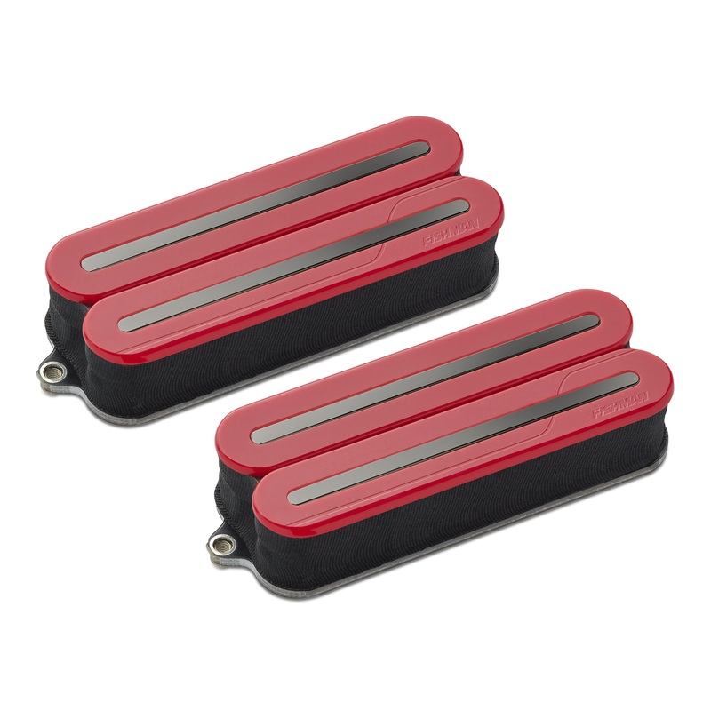 Fishman PRF-MO8-SDB Fluence Open Core Modern Humbucker 8-String, Set, Black Nickel Blades (Red)