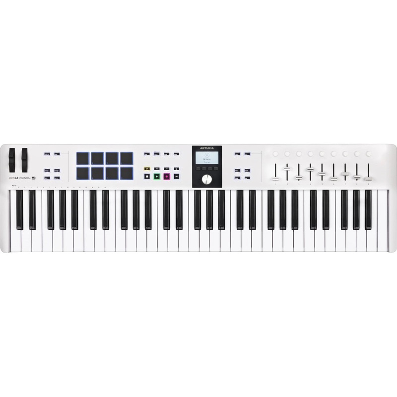 Arturia KEYLAB ESSENTIAL 61 MK3 Universal MIDI Controller 61-Key (White)
