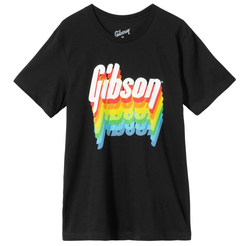 Gibson GTS-RNBW-BLK-SM Rainbow Tee – Small