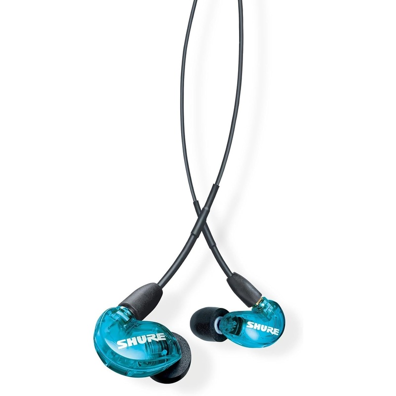 Shure SE215DYBL+UNI Sound-Isolating In-Ear Stereo Earphones with RMCE-UNI Remote Mic Universal Cable (Blue)