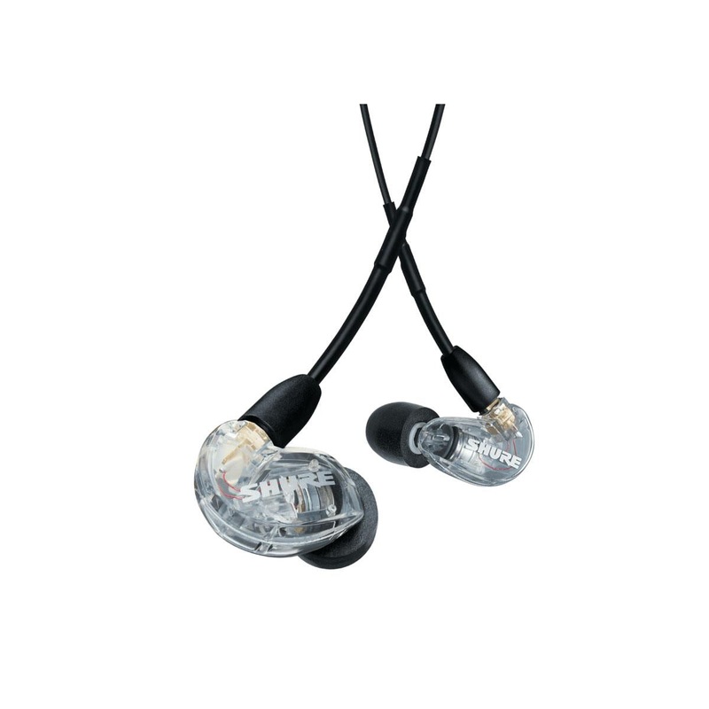 Shure SE215DYCL+UNI Sound-Isolating In-Ear Stereo Earphones with RMCE-UNI Remote Mic Universal Cable (Clear)
