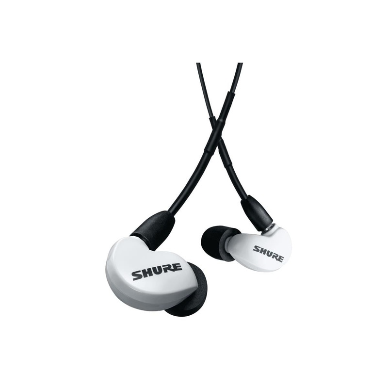 Shure SE215DYWH+UNI Sound-Isolating In-Ear Stereo Earphones with RMCE-UNI Remote Mic Universal Cable (White)