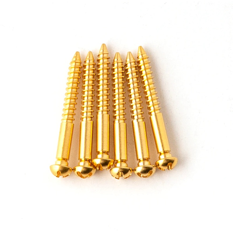 PRS Machined Tremolo Bridge Knife Edge Screws-Set Of 6 (Gold)
