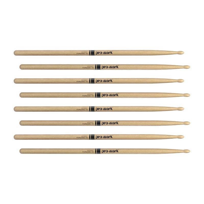 Pro-Mark TX7AW-4P Forward Lacquered Hickory Drumsticks – 7A (4-Pack)