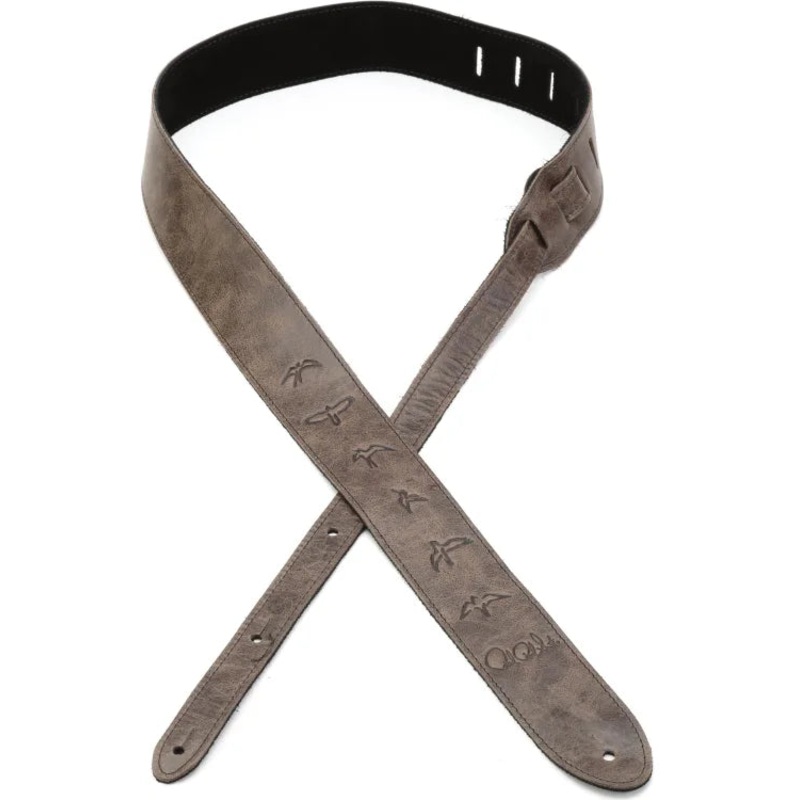 PRS Leather Strap Embossed Birds 2 (Worn Black)