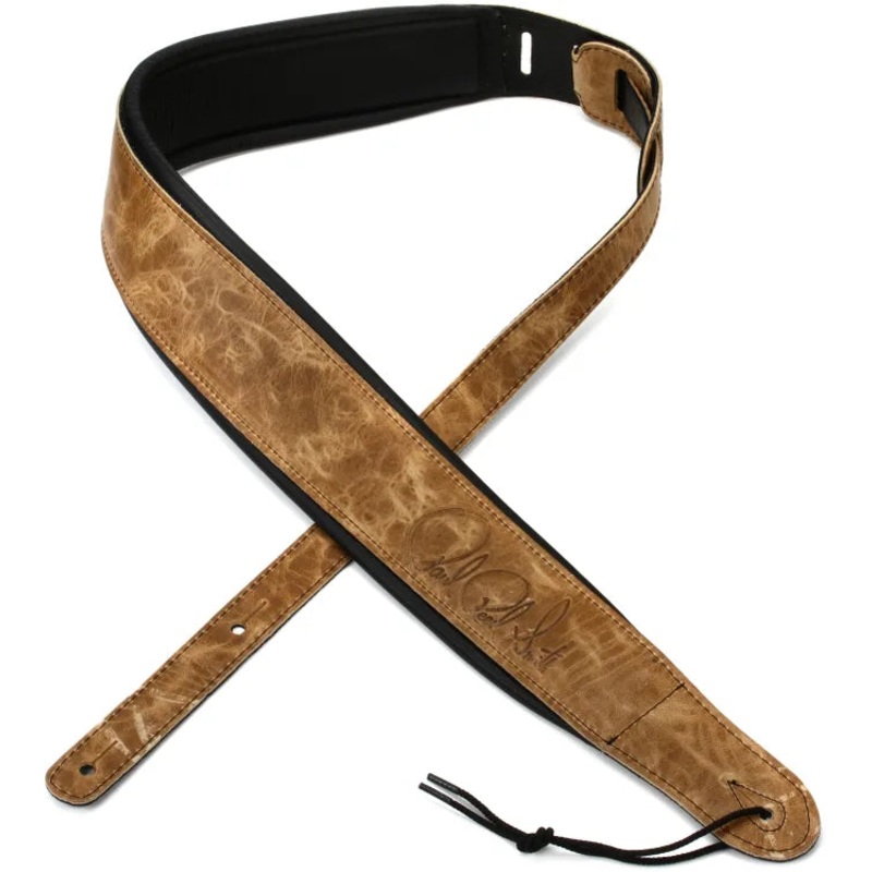 PRS Padded Leather Signature Guitar Strap (Sandstone/Black)