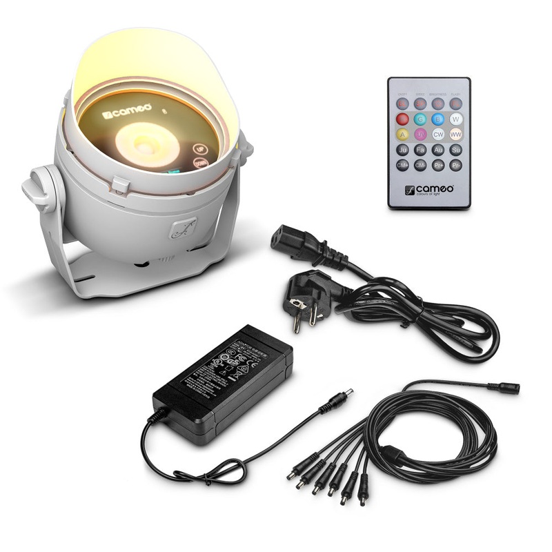 Theatrixx CLDROPB1WHSET1 DROP B1 Battery Powered Outdoor Mini Uplight – With Power Supply (White)