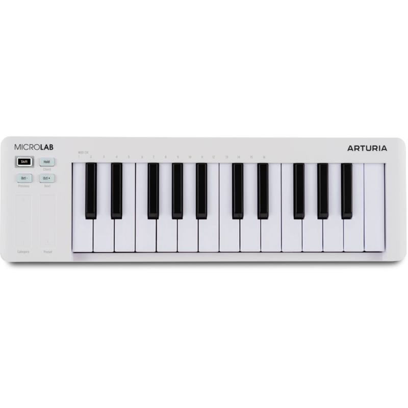 Arturia MICROLAB MK3 Universal MIDI Controller (White) – 25 Keys
