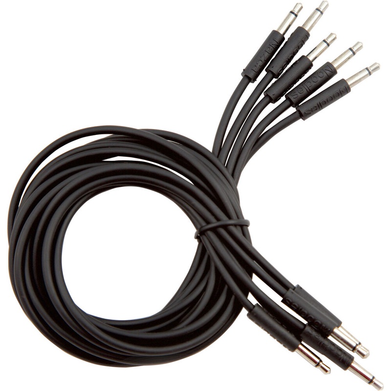 iConnectivity Cre8audio BKNOODLE100 Nazca Noodles Eurorack-Style Patch Cables (Black, 5-Pack) – 3.3′