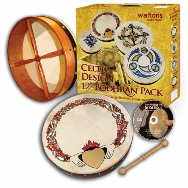 Waltons 10AWAL-P1931 Bodhrn Drum Pack (Claddagh) – 12″