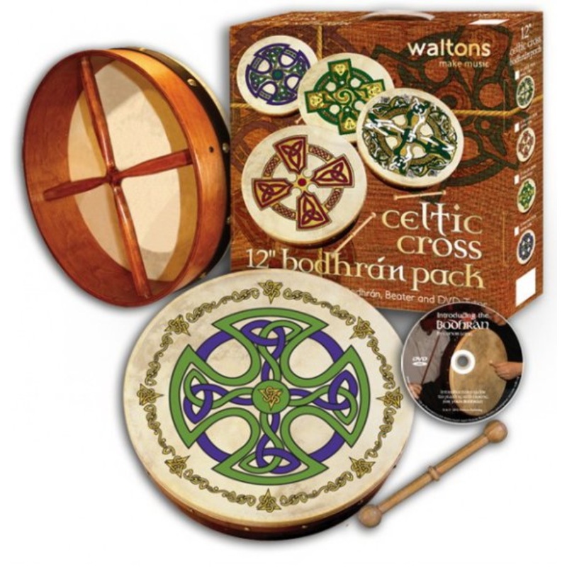 Waltons 10AWAL-P2504 Bodhrn Drum Pack (Brosna Cross) – 12″