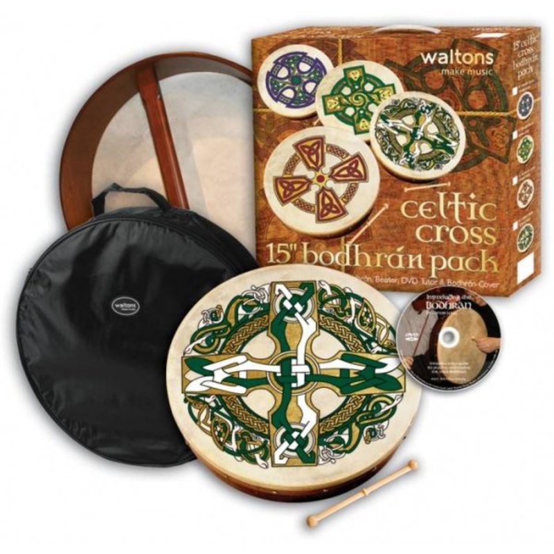 Waltons 10AWAL-P2521 Bodhrn Drum Pack (Gaelic Cross) – 15″