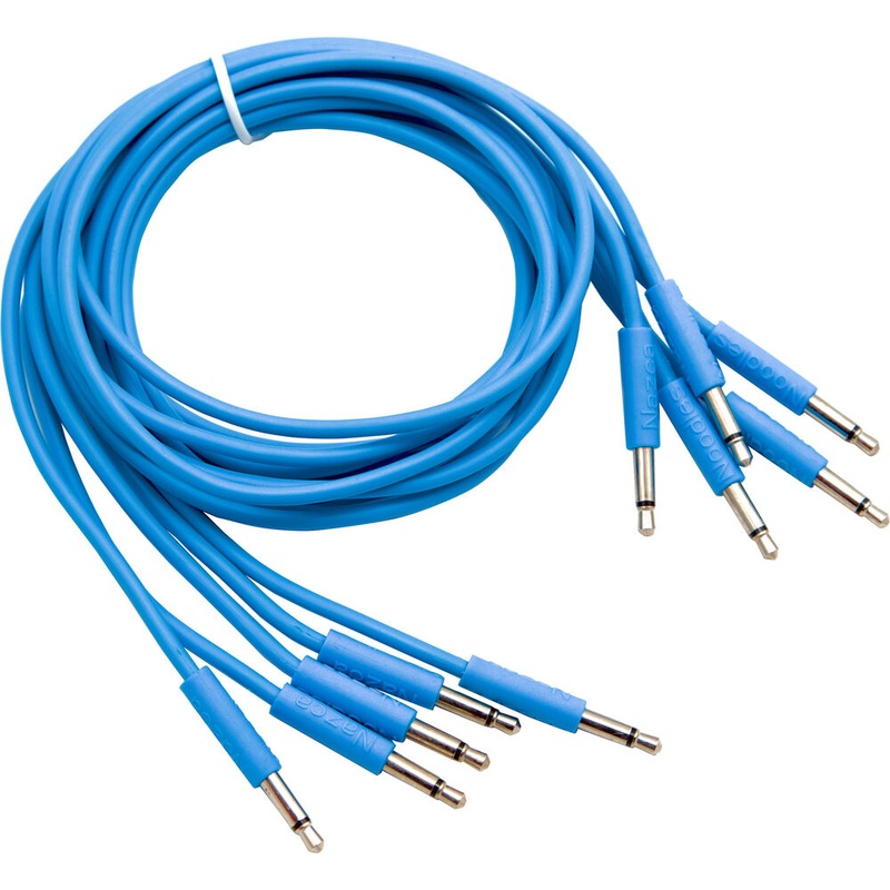 iConnectivity Cre8audio BLNOODLE100 Nazca Noodles Eurorack-Style Patch Cables (Baby Blue, 5-Pack) – 3.3′